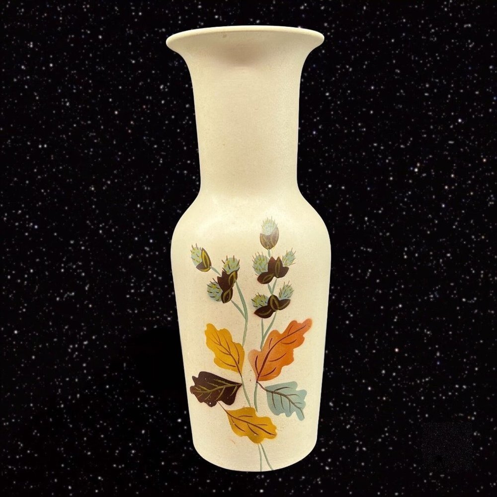 Ellgreave Hand Painted Vase Made‎ in England Art Pottery English Vase 12”T 4”W